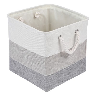 REGALWOVEN Cotton Collapsible With Handles Storage Open Storage Bins 3 Pcs