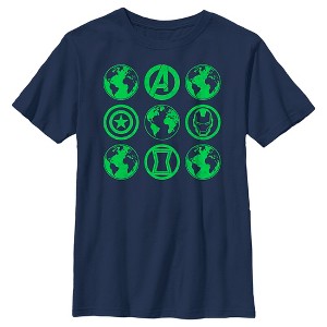 Boy's Marvel Earth Day Heroes Icons T-Shirt - 1 of 4