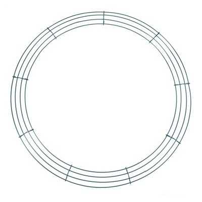 Unique Bargains Metal Wire Wreath Frame 18 Inch Form Hanger for Christmas Wedding Floral Arrangements Green