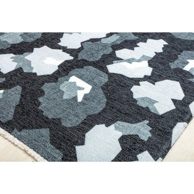 Elizabeth Sutton Modern Gray Floral 8' x 10' Synthetic Area Rug