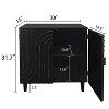 Gulches 30in Modern Black Accent Storage Cabinet - 2-Door Sideboard with Wood Bead Decor, Two-Tier Shelving for Living Room, Bedroom & Entryway - 2 of 4