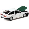 Toyota Sprinter Trueno (AE86) RHD "Keiichi Tsuchiya" White with Green Carbon Hood 1/64 Diecast Model Car by Hobby Japan - 4 of 4