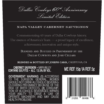 Josh Dallas Cowboys Cabernet Sauvignon Red Wine - 750ml