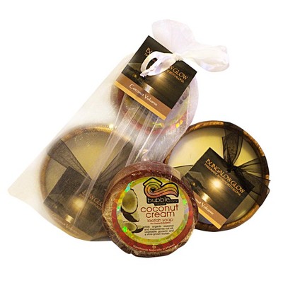 Coconut Volcano Loofah Lather/Soy Poi Candle Gift Set