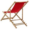 vidaXL Deck Chair Bamboo and Canvas Red - 4 of 4
