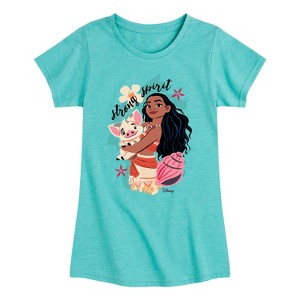 Girls' - Disney Princess - Moana and Pua Strong Spirit Fitted Short Sleeve Graphic T-Shirt - 1 of 4