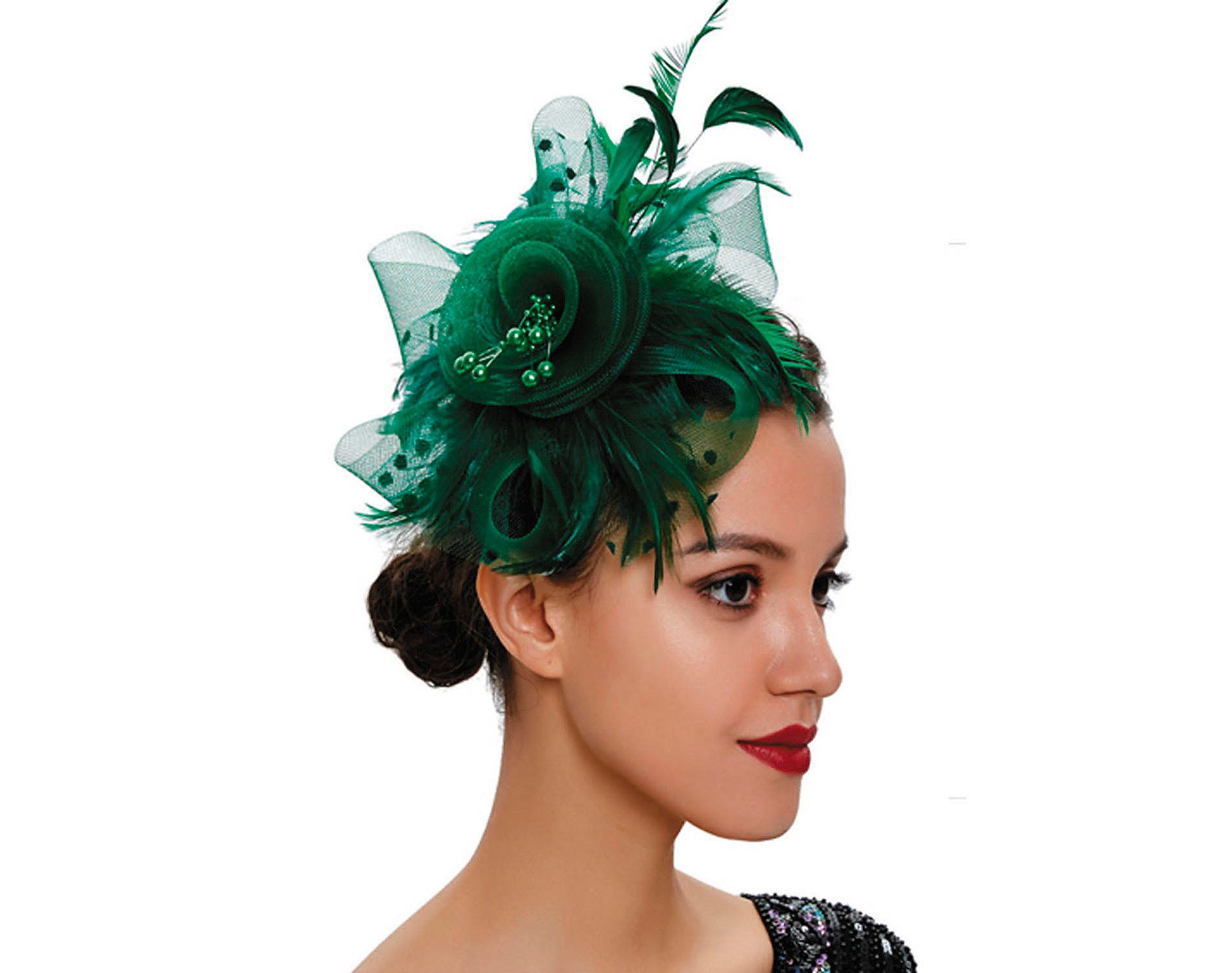 Morris Costumes Adult Green Kentucky Derby Fascinator Hat Halloween Costume Headwear - Green One Size