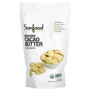 Sunfood Organic Cacao Butter, 1 lb (454 g) - 1 of 2