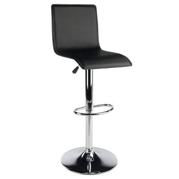 Spectrum High Back L Shaped Air Lift Adjustable Height Barstool Black/Metal - Winsome