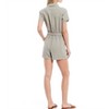 Women's Linen Tie Waist Rolled Hem Romper - Cloth & Stone - 2 of 2
