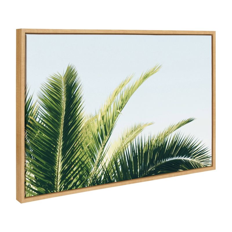 23&#34; x 33&#34; Sylvie Tropical Palm Under Blue Sky Framed Canvas by Amy Peterson Natural - Kate and Laurel, 3 of 11