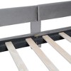 Twin Size Bed Frame with Upholstered Headboard, Classic Stripe Shaped Platform Bedframe, Strong Wood Slat Support, No Box Spring Needed - 3 of 4