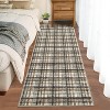 Washable Area Rugs for Living Room Bedroom Modern Plaid Rug Soft Non-Slip Low Pile Carpet Farmhouse Runner Rug - 3 of 4