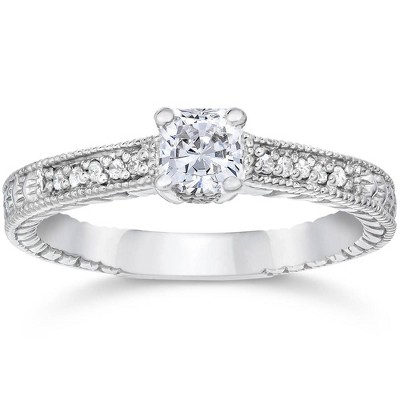 Pompeii3 1/2ct Princess Cut Diamond Engagement Ring 14K White Gold