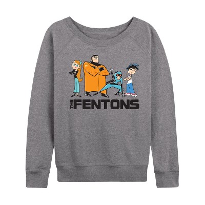 Women's - Danny Phantom - The Fentons Lightweight French Terry Wide Neck Long Sleeve Shirt