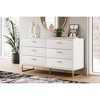 Signature Design by Ashley Socalle 6 Drawer Dresser, White/Gold - image 2 of 4