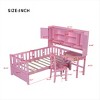 KTMBDW Twin Size Platform Bed Frame with Bookshelf, Built-in Desk and Matching Chair, Wooden Slats Support, No Box Spring Needed, Easy Assembly - 4 of 4