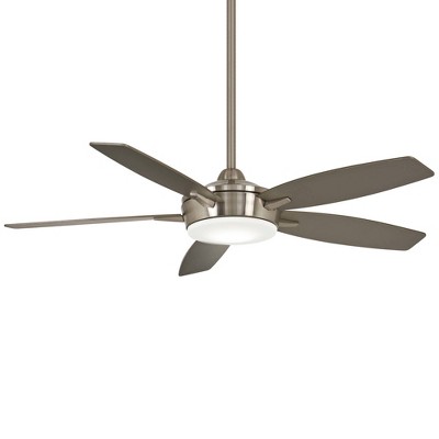 52" Minka Aire Modern Indoor Ceiling Fan with LED Light Remote Control Brushed Nickel Glass Shade for Living Room Kitchen Bedroom