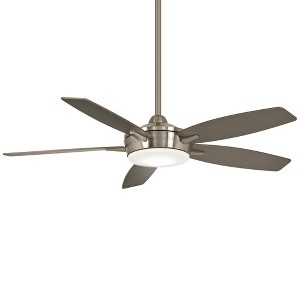 52" Minka Aire Modern Indoor Ceiling Fan with LED Light Remote Control Brushed Nickel Glass Shade for Living Room Kitchen Bedroom - 1 of 4