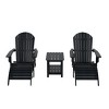 WestinTrends Tuscany HIPS Outdoor Patio Folding Adirondack Chairs with Ottomans and Side Table (5-Piece Conversation Set) - 4 of 4