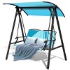 Tangkula Outdoor Patio Swing Loveseat Hammock Hanging Chair Turquoise - 2 of 4