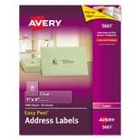 Avery Clear Easy Peel Address Labels Laser 1 x 4 1000/Box 5661