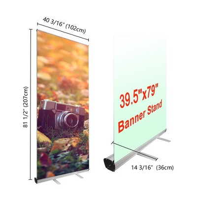 Yescom Aluminum Retractable Roll Up Banner Stand Trade Show Signage Display Portable