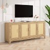 Home Essentials 70" Farmhouse Style Natural Wood Desktop TV Stand for TVs up to 75" Light Wood - 2 of 4