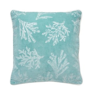 C&F Home Coral Seaglass Velvet Pillow - 1 of 4