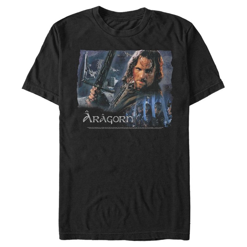 Men's The Lord of the Rings Two Towers Aragorn Ready for Battle T-Shirt, 1 of 6