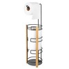 Popular Bath Popular Home 4-Rolls Metal Toilet Paper Reserve with Extra Rolls and Bamboo - 2 of 2