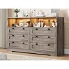 Dresser for Bedroom, Large Wooden Bedroom Dressers with Drawers, 55 Inch Wide Tv Dresser for Bedroom with Power Outlet and Led Lights - 2 of 4