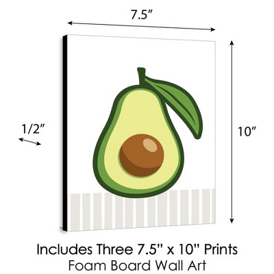 Hello Avocado Multicolored Digital Art Kids Wall Decor Set