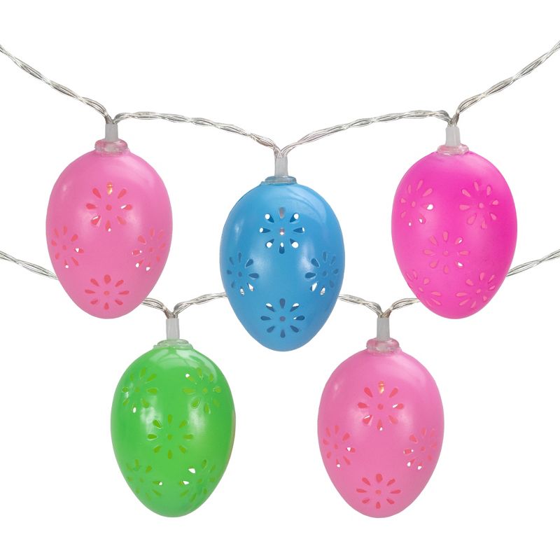 Northlight 10-Count Multi-Color Easter Egg LED String Lights, 4.5ft, Clear Wire, 1 of 5