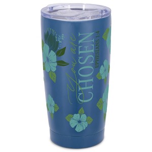 Elanze Designs 20 oz Stainless Steel On the Go Insulated Travel Tumbler With Push Top Lid, You Are Chosen Blue - 1 of 4