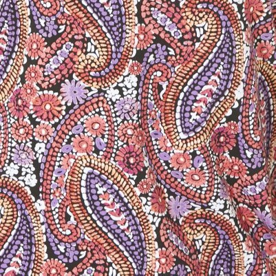 black multi watercolor paisley