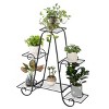 Slickblue Ornamental Metal Plant Rack, Heavy-Duty, Indoor Outdoor Shelf, Retro, Black, 30.3x27.5x8.46in - 4 of 4