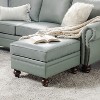 Benito 26.5" Wide Contemporary Genuine Leather Ottoman for Living Room | ARTFUL LIVING DESIGN - 2 of 4