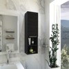 SEVOBAL Bathroom Storage Cabinets Multi-Functional Storage Cabinet, Dual Interior Shelves and Dual Open Shelves for Bathroom, Black, 35.8"*15.7"*5.1" - 4 of 4
