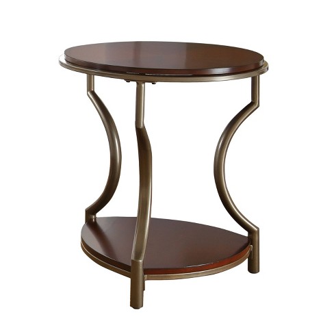 Miles Round End Table Merlot - Steve Silver Co. : Target