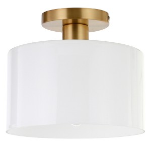 Hudson and Canal 10" Wide Semi Flush Mount with Glass Shade - 1 of 4