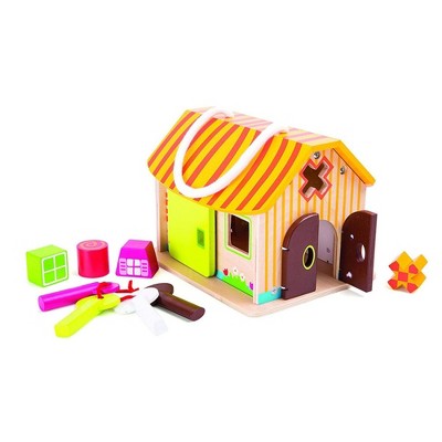 small wooden house toy