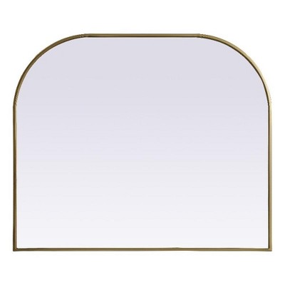 Elegant Lighting Metal Frame Arch Mirror 40x34 Inch in Brass