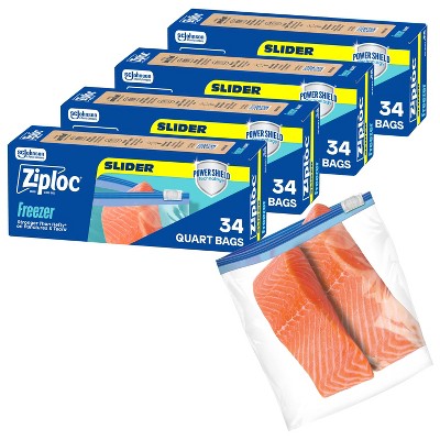 Ziploc Slider Freezer Quart Bags - 136ct