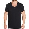 Fruit Of The Loom 4Pk Men's Stay Tucked V-Neck Cotton T-Shirt Cotton No Tag Black/Grey Combo - 2 of 4