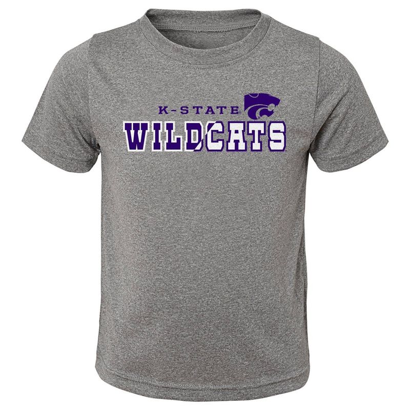 NCAA Kansas State Wildcats Boys&#39; Heather Gray Poly T-Shirt, 1 of 2