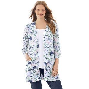 Woman Within Perfect Longer-Length Cotton Cardigan - 1 of 4