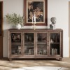 FUFU&GAGA Vintage Farmhouse Style Glass -Door Display Cabinet,Multi-Shelf Home Office Display Bookshelf,Display & Organize,Elevate Your Space - 4 of 4