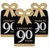 Big Dot of Happiness Adult 90th Birthday - Gold - Square Favor Gift Boxes - Birthday Party Bow Boxes - Set of 12 - 2 of 4