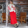 Lands' End Women's Cozy Lofty Cable Fluted Midi Sweater Skirt - 4 of 4
